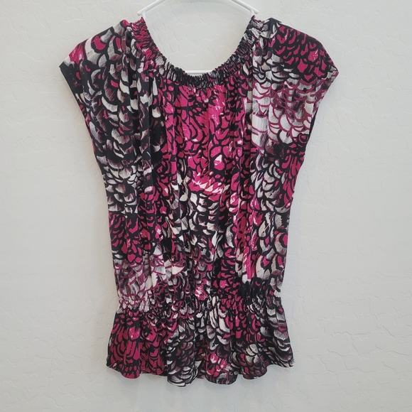 Worthington Pink & Black Blouse Top Women's Size Small - Picture 8 of 9